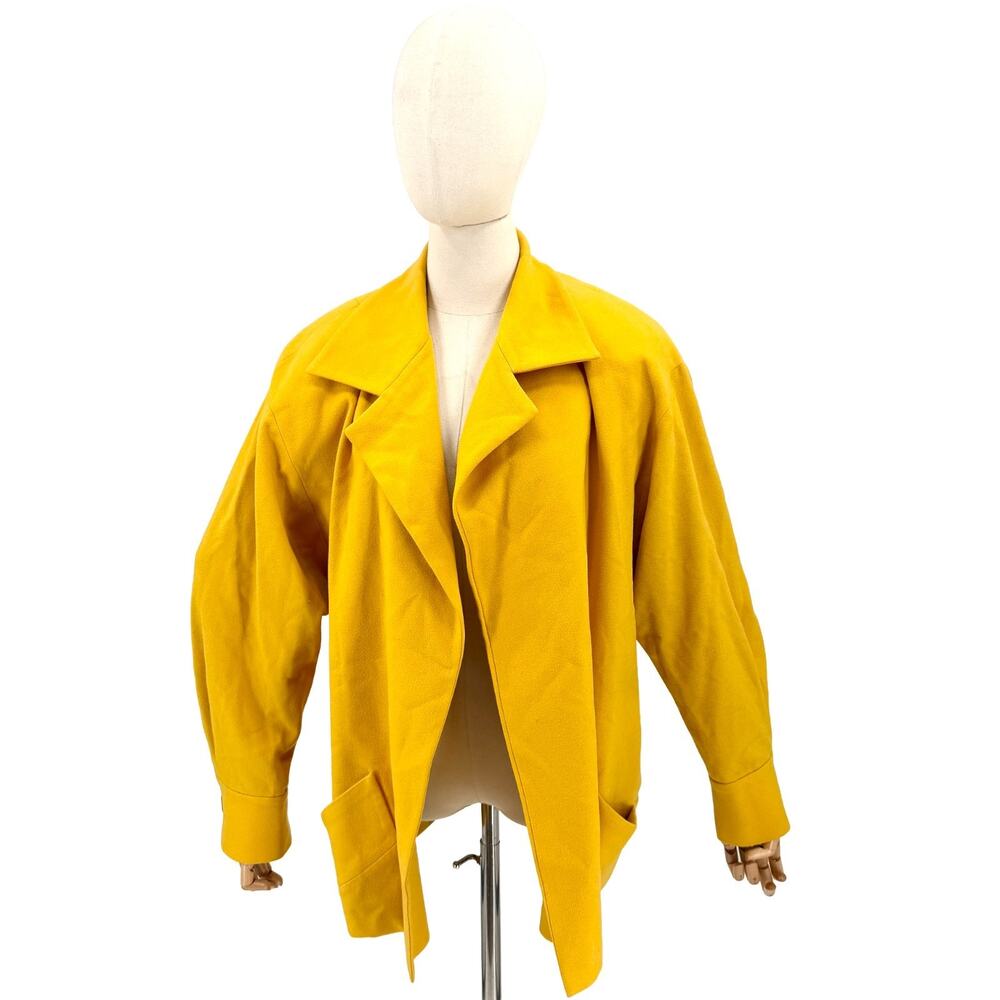 Vintage 80s Norma Walters Yellow Oversized Drape Jacket